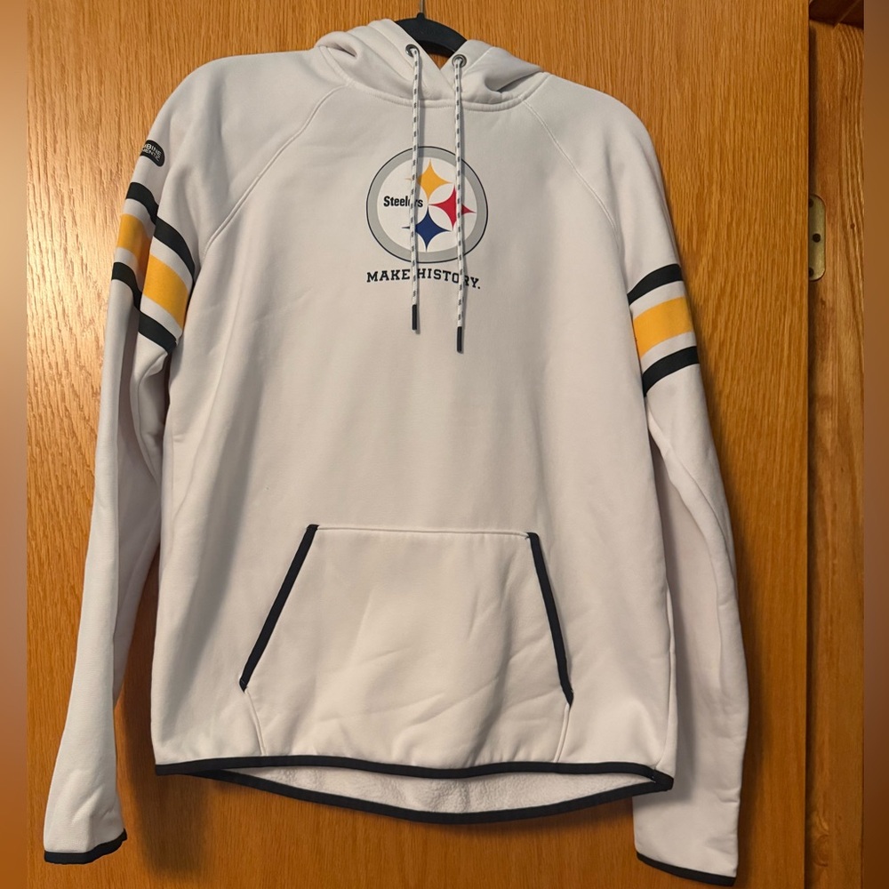 Under Armour White Hoodie with Black and Yellow Accents